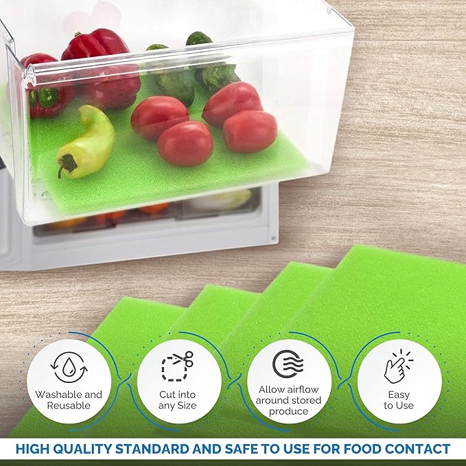 Fruit & Veggie Life Extender Drawer Liner - Refrigerator Liners, Refrigerator Organizers and Storage, Fridge Liners for Refrigerator Shelf Liners, Refrigerator Liners for Shelves, Fridge Shelf Liners
