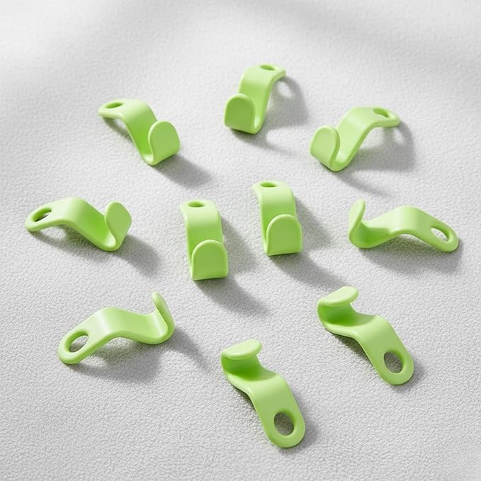 Space-Saving Hanger Hooks for Clothes – Durable Closet Organizer Connectors for Hanging Multiple Garments, Strong Plastic Hanger Attachments, Set of 8 (Green)