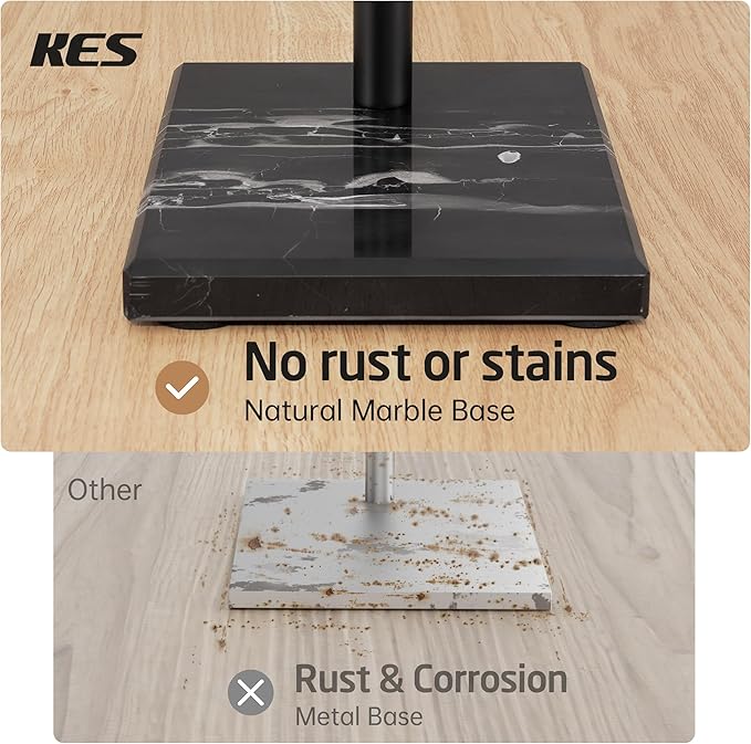KES Natural Marble Toilet Paper Holder Stand Bathroom Free Standing Toilet Paper Holder 18/8 Stainless Steel, Matte Black, BPH285S1-BBK
