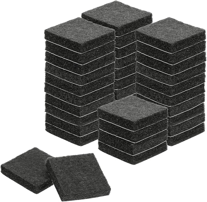 uxcell Felt Furniture Pads, 36Pcs 0.98" x 0.98" Adhesive Backed Felt Non-Slip Anti-Scratch Chair Leg Protectors for Protecting Hardwood Floor, Black