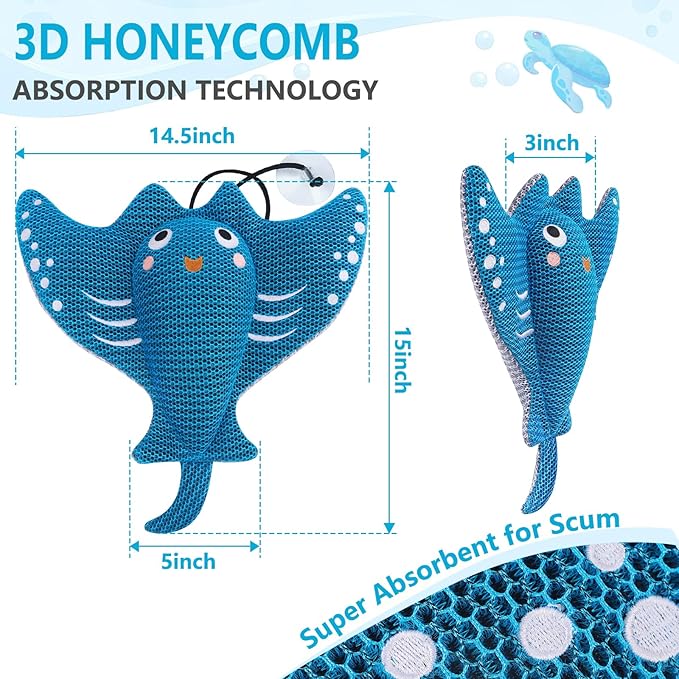 Hot Tub Scum Absorber Devilfish, 2PCS Reusable Hot Tub Oil Absorbing Floating Sponges for Spa/Pool, Hot Tub Scum Sponge Accessories to Soak Up Oils & Keep Water Clean