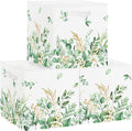 Clastyle 3 pcs Leaf Women Cube Storage Unit Boxes Foldable Kallax Box for Shelves Ladies Girls Storage Baskets for Book Clothes Toy Organizer, Green, 11.8x11.8x11.8 in