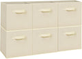 Easi Storage Cubes, 11 Inch Storage Bins, Set of 6, Foldable Fabric Cube Storage Organizer With Handles, Closet Cube Storage Bins, Collapsible Cubby Storage Organizer for Shelves,Offices, Beige