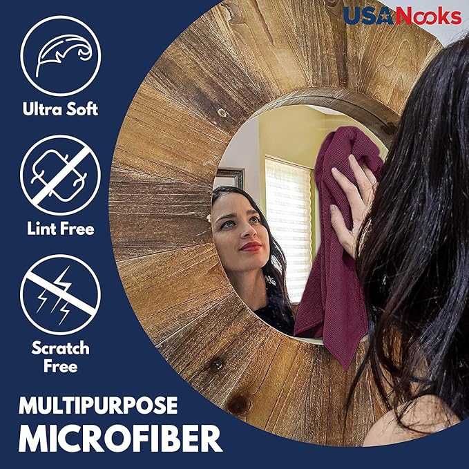 USANOOKS Premium 300GSM Microfiber Cleaning Cloth - 12.5"x12.5" High Performance - 1200 Washes, Ultra Absorbent Microfiber Towels for Cars Undercarriage, Rims & Engine Bay Cleaning - Microfiber Cloth