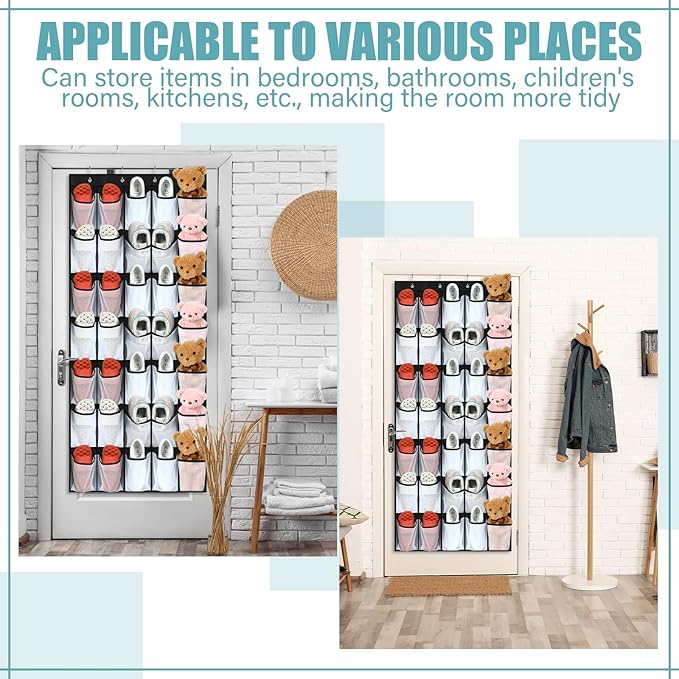 Windyun 2 Pcs 70 Large over The Door Shoe Organizer Hanging Shoe Rack for Closet Holder Black Mesh Pockets Back to School Behind Door Hanger Storage Nonslip for Home Room School Dorm, Each 35 Pockets