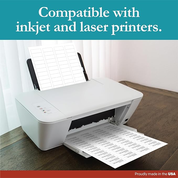 Premium Label Supply White Sticker Return Address Labels – 1-3/4" x 2/3" – Laser/Inkjet Compatible – (60 per Sheet), 2000 Sheets –120,000 Total Adhesive Labels