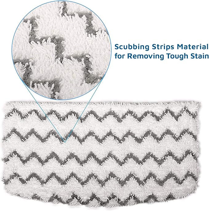 F Flammi 4-Pack Microfiber Mop Pads Refills Compatible with Shark Steam Mop S1000 S1000A S1001C S2001, Washable & Reusable Replacement Pads for Hardwood, Tile, and Stone Floors