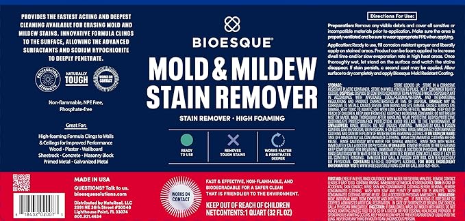 Bioesque Mold & Mildew Stain Remover, 32 Fluid Ounce (Pack of 1)