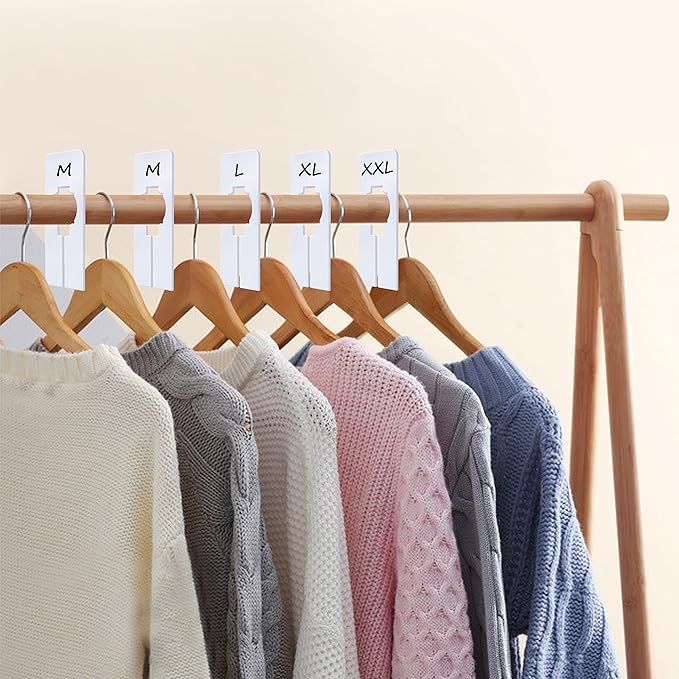 8 PCS Closet Rack Dividers, Wardrobe partition Board White Rectangular Clothing Hanger Dividers with a Bonus Marker, Writable & Reusable for Sorting Clothes Size, Color