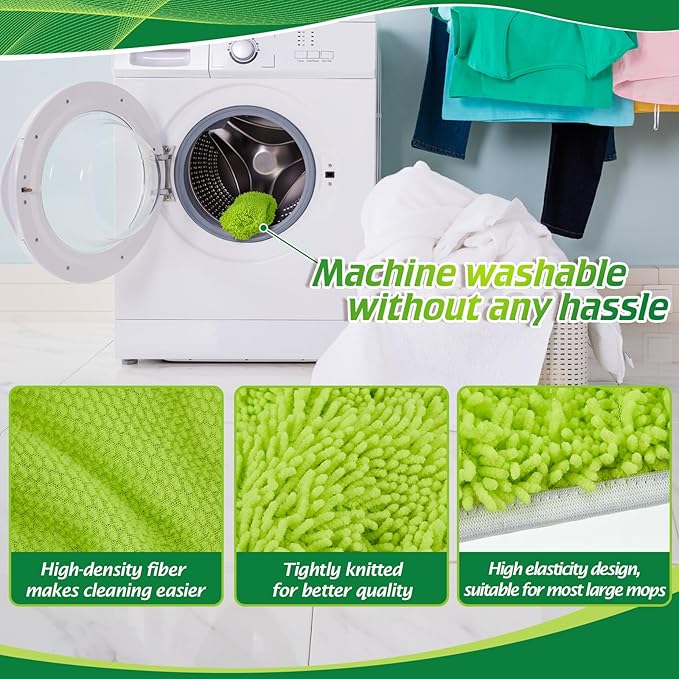 Toulite 10 Pcs Reusable Mop Refill Pads Replacement Compatible with Most XL Sweeper 17" x 5" Microfiber Mops Head Floor Cleaning Supplies (Handle is Not Included)