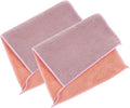 ARTIBETTER 2pcs Water Absorbing Kitchen Dishwashing Towels, Double-Layer Microfiber Cleaning Cloths 20x30cm Edge Stitching and Hanging Loop, Multi-Function Washcloths for Household Kitchen