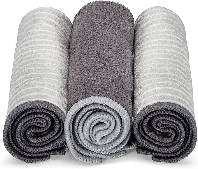 Full Circle Renew Collection All-Purpose Recycled Microfiber Cloths, Set of 3, Stripes Print