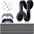 240 Pcs Black Clothes Hanger Connector Hooks, Heavy Duty Plastic Space Saving Cascading Hanger Extender Clips for Closet Organizer