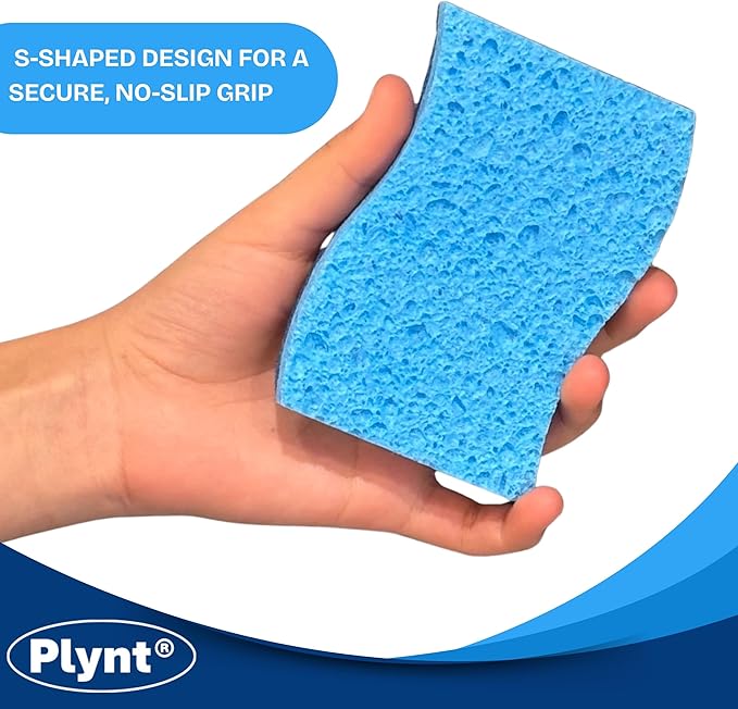 Zero Scratch Scrub Sponge, Pack of 12 Sponges for Dishes, Kitchen & Bathroom, Zero Scratch, Multi-Surface Safe, Cleans Fast, Tackles Tough Messes, Safe for Nonstick Pots & Pans
