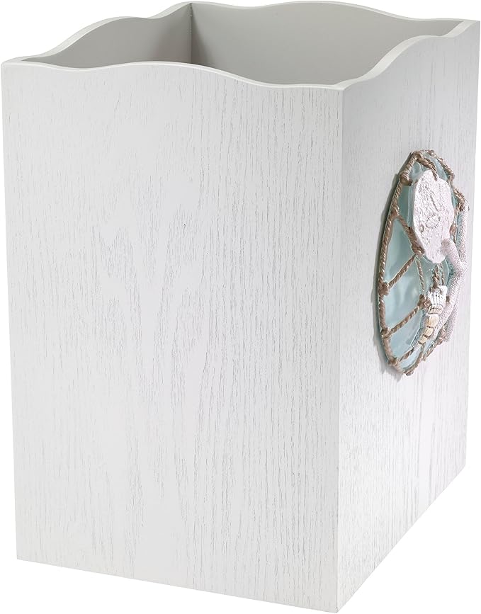 Avanti Linens - Waste Basket, Decorative Trash Can, Beach Inspired Bathroom Accessories (Seaglass Collection)