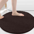 Arotive Bathroom Rugs Round 24x24, Extra Soft Absorbent Shaggy Chenille Bath Rugs, Machine Washable Rubber Backing Non-Slip Bath Mats for Bathroom Floor Tub and Shower, Home Decor Accessories, Brown