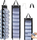 Legging Organizer Storage, T-Shirt Organizer, Foldable Hanging Closet Organizer, Hanging Clothes Organizer with 16 Roll Compartments for Yoga Clothes, Shirt (Black)