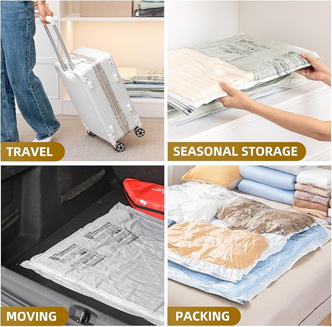 TAILI 4 Pack Vacuum Storage Bags, Jumbo Vacuum Seal Bags for Clothing (40x31 Inch), Space Saver for Bulky Bedding, Comforters, Blankets, Pillows, Large Closet Organization and Storage
