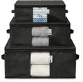 Cedar Storage Bag Organizer for Bedding Set - Protects from Moths, Moisture, Dirt & Dust - Set of 3 Storage Bags for Bed Sheets, Comforter, Pillows & More - Space-Saving Bedding Organizer, Black