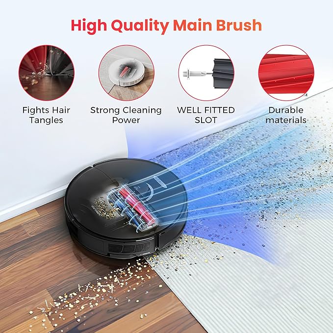 1 Set Main Brush Replacement for Roborock S8/ S8+/ S8 Pro Ultra/ S8 MaxV Ultra/ S8 Max Ultra/ Q5 Pro/ Q5 Pro+/ Q5 Max+/ Q8 Max/ Q8 Max+/ Qrevo Master/Qrevo Slim Vacuum Roller Brush Parts