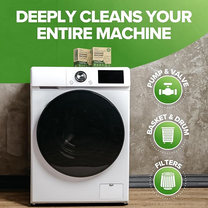 Renuv® Heavy Duty Washing Machine Cleaner Descaler Tablets - for Front Load, Top Load Washer, HE (6 XL Tablets - 6 Months Supply)