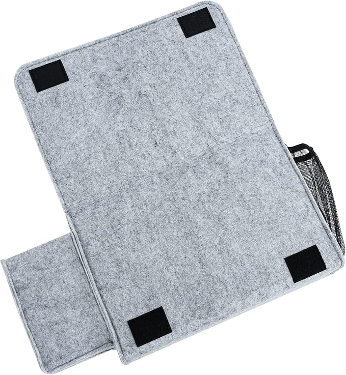 Zafit Bedside Caddy, Large Size Bedside Storage Organizer Bedside Organizer Caddy for Magazine Remotes Phone (13.4'' x 18.1'' Tissue box holder, Light Grey)