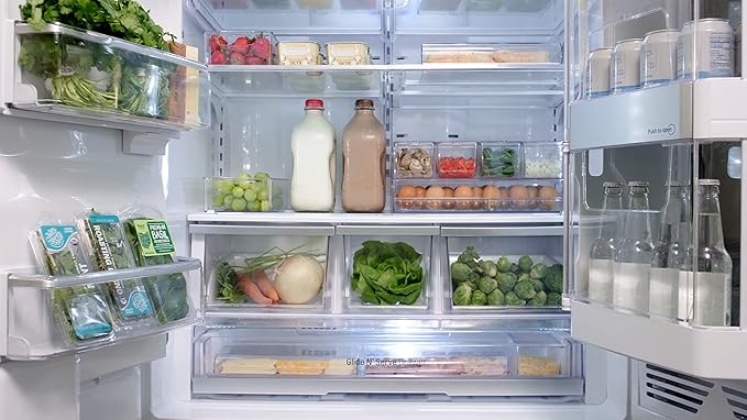 Pikanty - Egg Holder and Fridge Organizer | Clear Food-Grade Plastic Refrigerator Egg Storage Container | Holds Up to 17 Eggs | Dishwasher Safe, Heat and Freezer Resistant | Made in USA