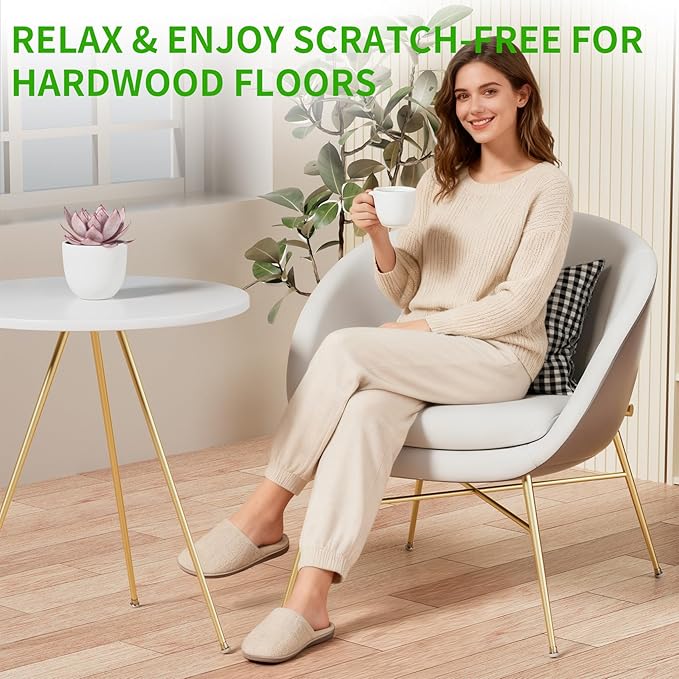 24PCS Clear Chair Leg Floor Protectors, Round Felt Furniture Pads for Hardwood Floors, Silicone Chair Leg Caps, Chair Feet Covers to Protect Floor from Scratches & Noise(Fit: 0.55"-0.75")