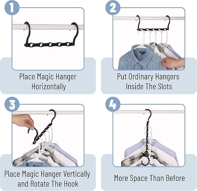 Mr. Pen Space Saving Hangers - 8 Pack Mixed Color Space Saver Shirt Hangers, Black, Gray, White