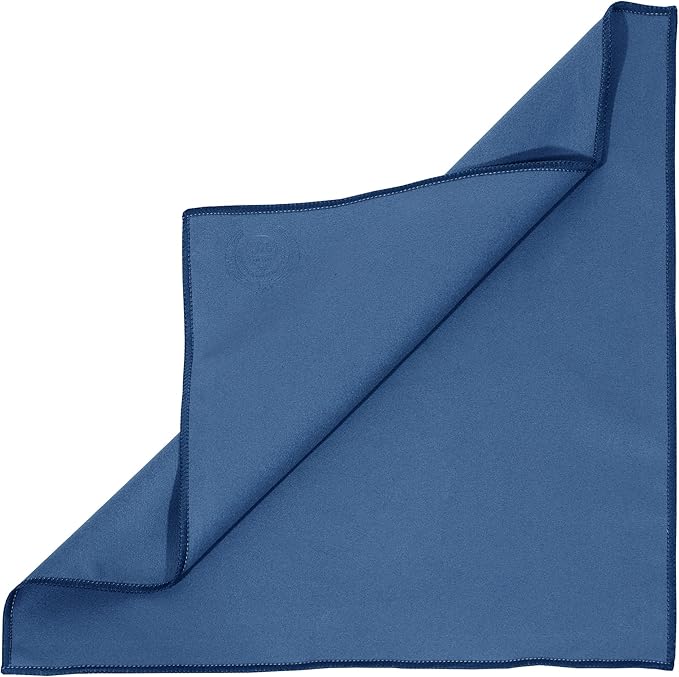 MI&VI Synthetic Chamois Microfiber Instrument Cleaning & Polishing Cloth for Violin, Viola, Cello, Bass, Guitar, Piano, Saxophone, Flute 12x12in (Navy-Blue)
