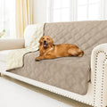 Smiry Waterproof Dog Bed Cover Blanket 68x82, Soft Reversible Pet Blanket, Washable Leakproof Cats Dogs Couch Cover for Sofa, Couch, Furniture, Lattice, Taupe/Beige