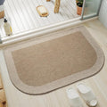 YDKGL Bathroom Rugs Mat 24x35, Ultra Thin Non Slip Bath Mats for Bathtub Quick Dry Absorbent Rubber Bathroom Mat Fit Under Door, Washable Half Round Bath Rugs Floor, Beige Brown