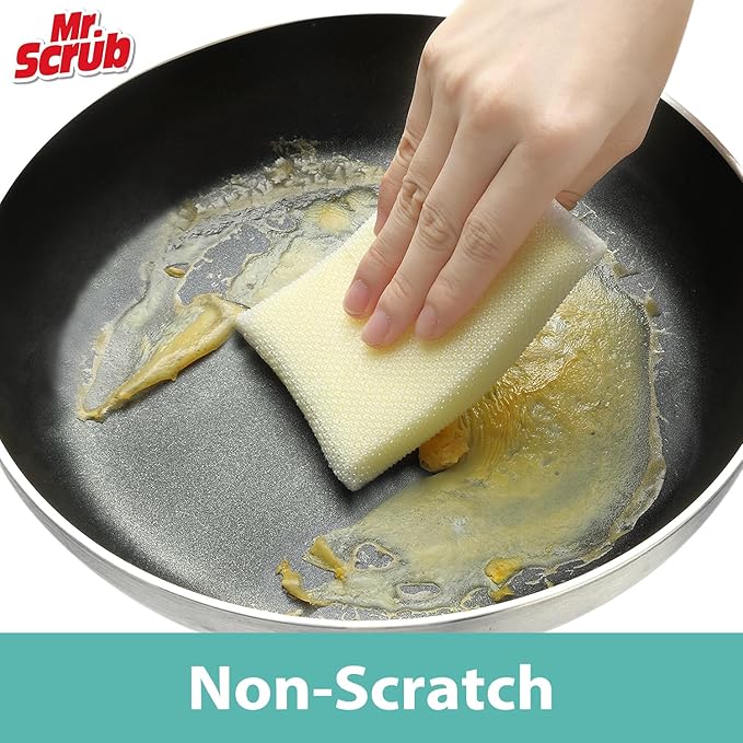 Sponges Kitchen Scrub Dish Sponge Scouring Pad, 96 Pads Cleaning Brush Dishwasher Soap Supplies, Dishwashing Dinnerware Towels Sink Pan Pot Cloth Rags Holder Bathroom Bathtub