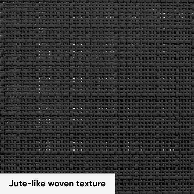 Curver Set of 6 Medium 12L Jute Decorative Plastic Organization and Storage Baskets - Perfect Bins for Home Office, Closet Shelves, Kitchen Pantry and All Bedroom Essentials, Black