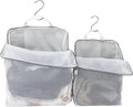 2-Pack Hanging Laundry Bag for Washing Machine, Large & XL Mesh Laundry Bags for Delicates with S Hooks, Durable Zippered Wash Bags for Clothes, Socks, Lingerie