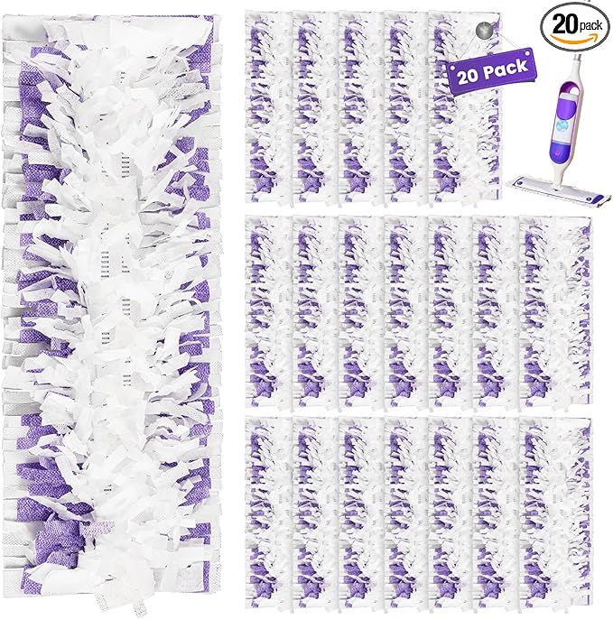 20 Pack Disposable Mopping Pads Compatible with Swiffer PowerMop Multi-Surface Mop Pad Refills and Swiffer PowerMop Wood Mop for Floor Cleaning, Powerful and Efficient Clean Pads Replacement