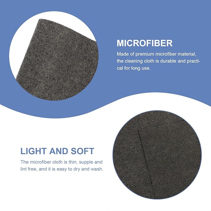 TEHAUX Microfiber Cleaning Cloths for Glass and Car 3pcs 30x30cm Grey Streak-Free Window Wiping Towels Ultra Absorbent All-Purpose Kitchen and Household Rags