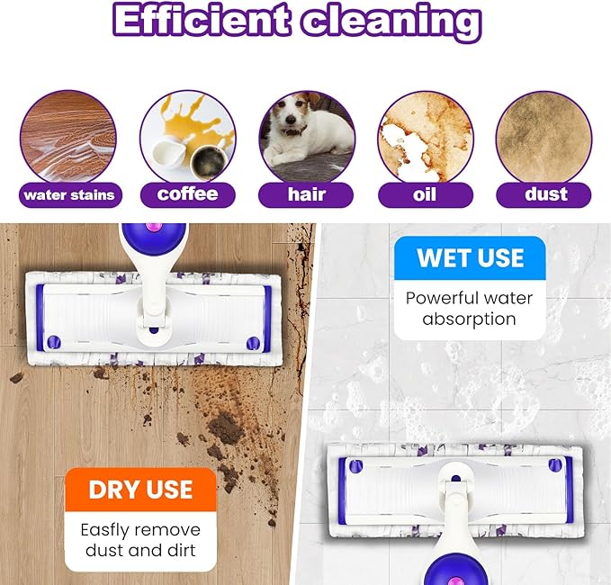 22 Count Disposable Mop Pad Refills, Compatible with Swiffer PowerMop Multi-Surface Mop, Absorbent Cleaning Pads for Hardwood, Tile & Laminate Floors