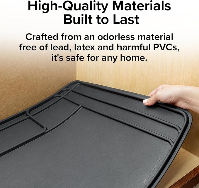 WeatherTech SinkMat – Waterproof Under Sink Liner Mat for Kitchen Bathroom – 46” x 22” Inches - Durable, Flexible Tray – Home undersink Organizer Must Haves, Black