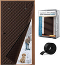 Thermal Insulated Door Curtain Fits Door Size 38 x 83 Inch, Oxford Cloth Thicken Cotton Filled, Curtain Size 41" x 85", Single Piece Door Insulation Blanket Cover for Cold in Winter, Brown