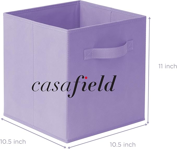 Casafield Set of 6 Collapsible Fabric Cube Storage Bins, Multicolor - 11" Foldable Cloth Baskets for Shelves, Cubby Organizers & More
