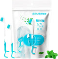 Brushee - The Evolution of Oral Care | 4-in-1 Tool (Paste + Brush + Floss + Pick) | Individually Wrapped | Disposable | Prepasted Travel Toothbrushes | Small Adult Toothbrush - (120-Pack)