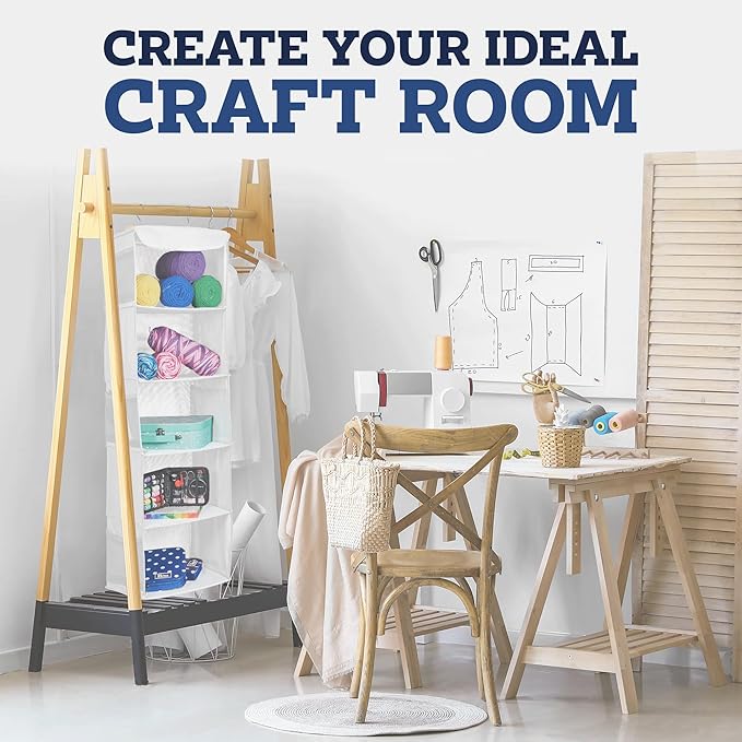 ZOBER Hanging Closet Organizer, 5-Shelf - Hanging Storage Organizer Shelves for Clothes, Towels, Toys - College Dorm Room, Nursery, & Home Closet