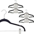 Simplify 24 Pack Velvet Hangers with Clips | Skirt and Pants | Slim Space Saving | Closet Organization | Non-Slip | Prevent Creases | Swivel Neck | Durable | Black