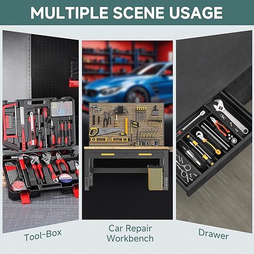 48PCS Tool Magnetic Wrench Organizer,Customizable Magnet Modular Tool Organizer for Tool Drawers - Wrench Rack with Metric&SAE Labels-Perfect Tool Storage Holder-Ideal Gift Choice(Red with Magnets)