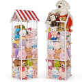 Stuffed Animal Storage, Space Saving Vertical Stuffed Animal Holder Wood, Easy Assembly Cottage-Style Plush Toys Organizer for Kids Bedroom & Playroom (White, Large)