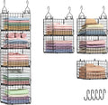 Sonyabecca 5-Tier Hanging Closet Organizer – Black Closet Storage Shelves with Wire Baskets for Clothes, Handbags, Sweaters & Accessories, Includes 2 Hanging Hooks & 5 S-Hooks