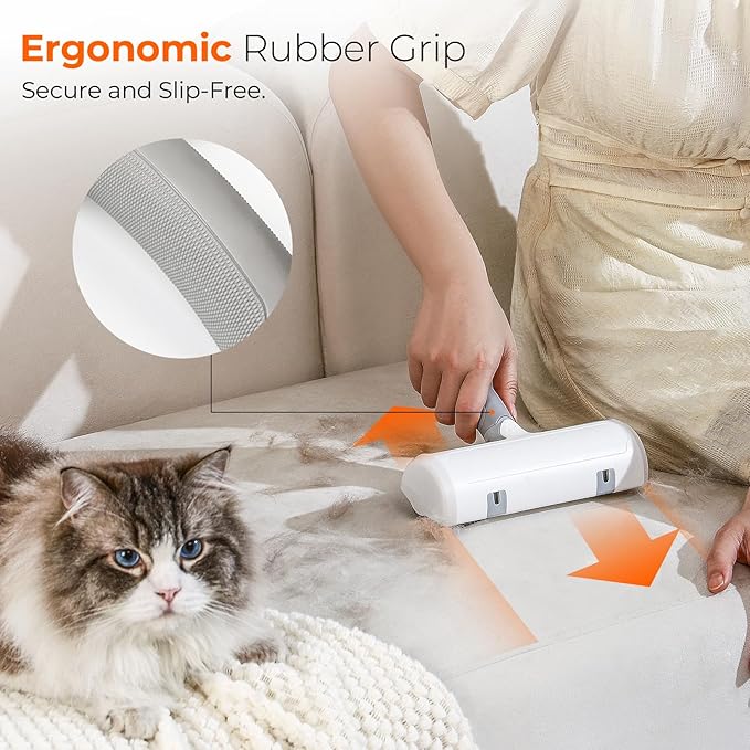 SESAMIU Reusable Pet Hair Remover Roller for Dog & Cat Hair – Lint Roller for Couch, Furniture, Carpet, Clothes & Car – Self-Cleaning Dog Hair Lint Roller and Cat Hair Remover for Home