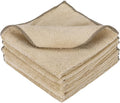 uxcell 5 Pcs Microfiber Cleaning Cloth, Kitchen Towels Reusable Microfiber Towels Highly Absorbent for Household Cleaning Supplies, Kitchen, Bathroom, Khaki(Square), 11.8" X11.8