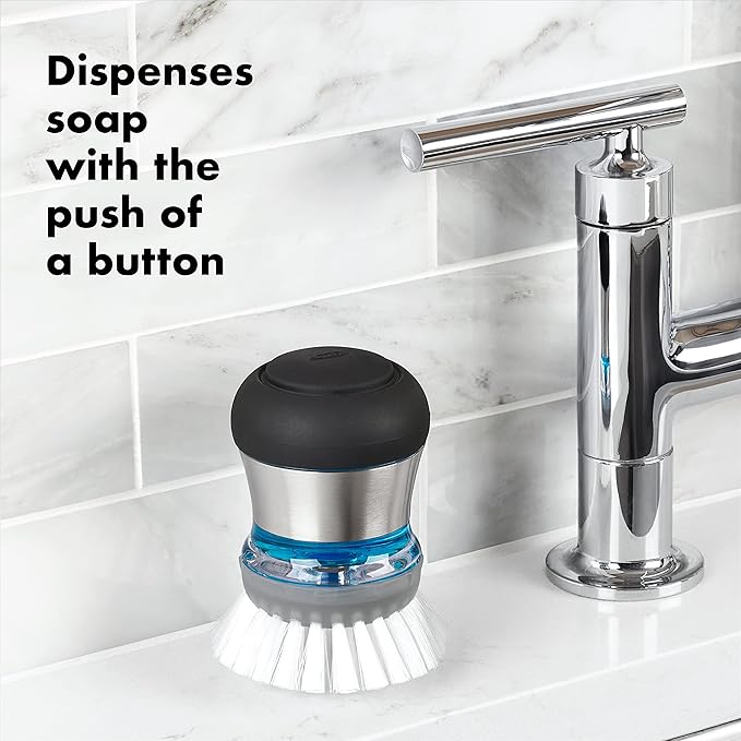 OXO Steel Soap Dispensing Palm Brush